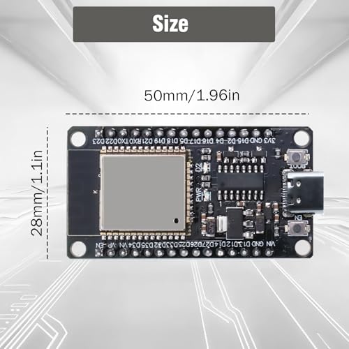 ESP32 NodeMCU Development Board for ESP32 USB-C Module, 2.4GHz WiFi+Bluetooth Dual-Core with CH340 Chip for Arduino (Pack of 2)