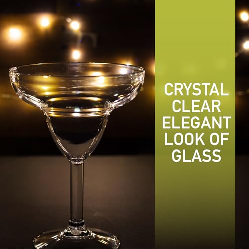 D'Eco Tritan 12 Oz Margarita Glasses, Shatterproof Glassware, 8 Pack