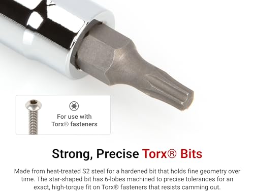 TEKTON 10-piece Torx bit socket set with star drive bits and socket case