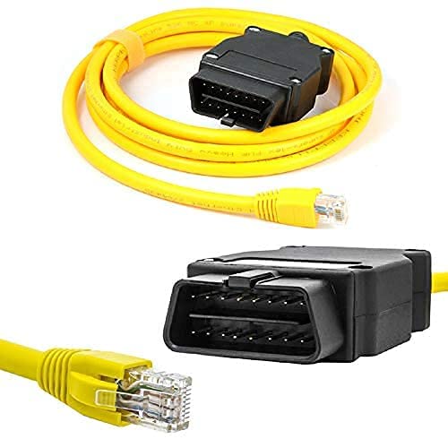 Lightning to Ethernet, 2 in 1 Phone to OBD2,ENET Rj45 Cable ethernet Connector Tools to OBD Interface Cable Coding F-Series 10/100Mbps High Speed,Ethernet Adapter with Charge Port Plug and Play[White] White