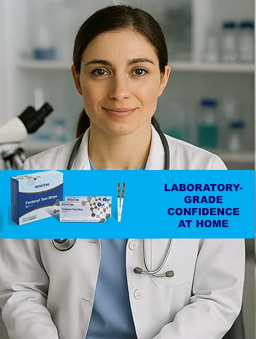 [Australia - AusPower] - Fentanyl Test Strips for Liquid, Pills & Powder Substances, 5 Count, Made in USA, 10x More Sensitive - for Harm Reduction & Forensic Investigation (5) 