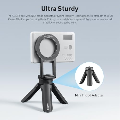 Godox AM01 Dual-Sided Magnetic Bracket for MA5R LED Light or Smarthone
