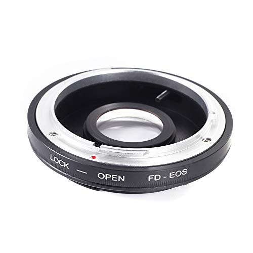 FocusFoto Adapter Ring for FD/FC Lens to EF EF-S Mount Camera with Optical Glass & Caps fits for EOS DSLR 5D Mark IV III II 1Ds 6D 7D 90D 80D 77D 70D 60D 1500D 1300D 1200D 760D 750D 700D