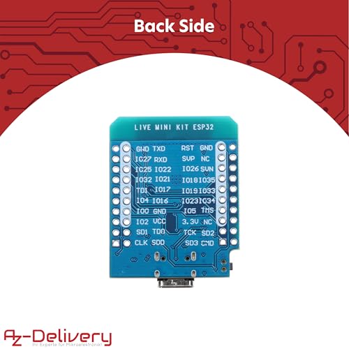 AZDelivery 3 x ESP32 D1 Mini NodeMCU WiFi Module ESP 32 Bluetooth Internet Development Board with USB-C Connection Compatible with Arduino and Compatible with Wemos D1 Mini Includes E-Book 3X