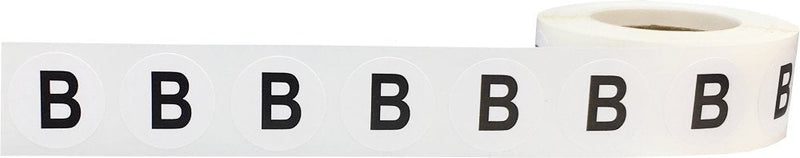 Letter B Inventory Labels .75 Inch Round Circle Dots 500 Adhesive Stickers