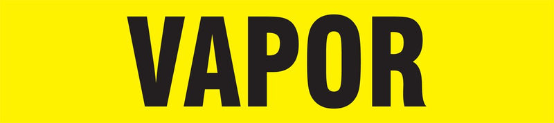 Accuform SHRPK667SSB Self-Stick "Vapor" Pipe Marker for 1-1/2" to 2" OD Pipe, Black on Yellow, 1-1/2" H x 8" W
