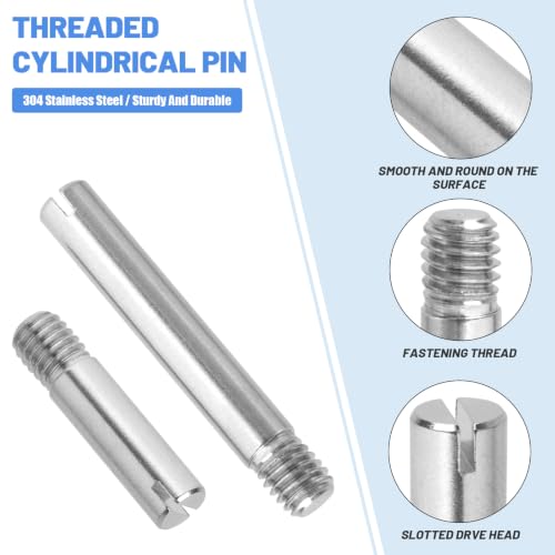 Glarks M6 stainless steel slotted cylindrical dowel pin kit with assorted lengths for furniture and machinery