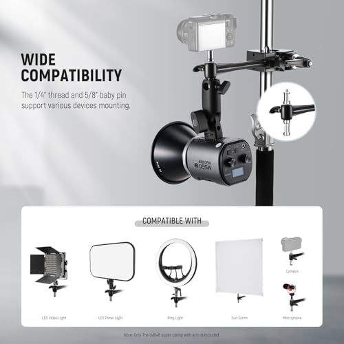 NEEWER Super Clamp with 6" Extension Arm, 5/8" Stud, 2.4" Jaw Grip UA048