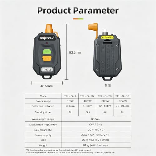 decaat OrienTek TFL-Q Mini Visual Fault Locator, 30KM fiber optic network cable tester