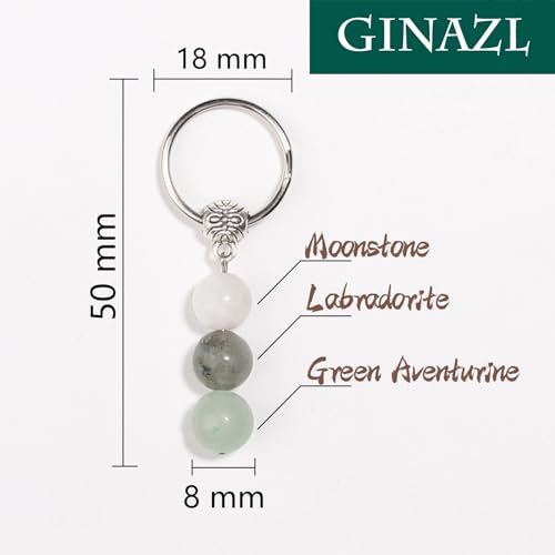 GINAZL Natural Crystals Keychain Gift for New Beginnings, New Beginnings Gifts for Coworker Anxiety Relief Keychain for Women