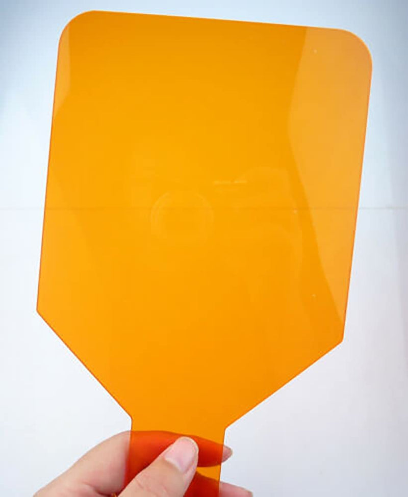 [Australia - AusPower] - Dental Curing Light Shield Hand Held LED/UV Light Protection Eye/Face Protector Plate Board Orange (2PCS) 2PCS 