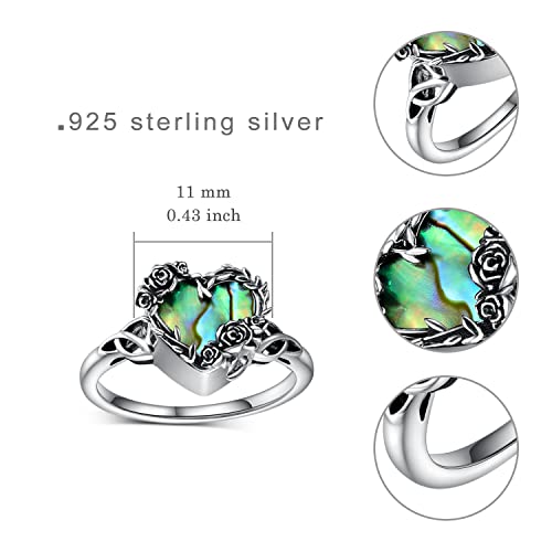 925 Sterling Silver Urn Ring for Ashes - Abalone Shell Heart Cremation Keepsake Jewelry for Women - Human Ashes Ring 8