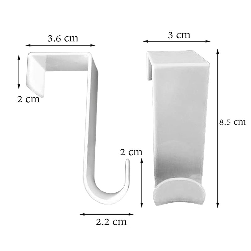 [Australia - AusPower] - 1st Choice Over The Door Hooks 4 Pack, Z-Shaped Door Hanger Hook Reversible Sturdy Over Door Hooks Fits The 1 3/8” and 1 3/4” Door Widths, Plastic Door Hook Hanger for Hanging Clothes, Towels,White 