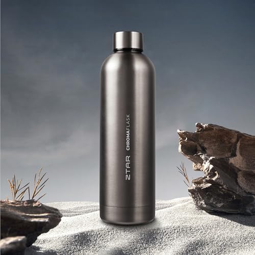 ZTAR Chroma Flask Insulated Stainless Steel Water Bottle – Leak-Proof, Keeps Drinks cool or warm, For Travel, Gym, and Office, Ideal Gift for Women, Men & Kids, 25oz (750ml) - Black