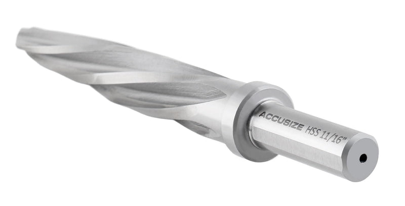 [Australia - AusPower] - Accusize Industrial Tools 11/16'' Hss Aligning Reamer with Spiral Flutes, 0522-1116 11/16" 