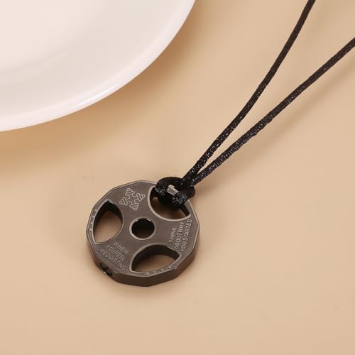 Fitness Dumbbell Urn Necklace Stainless Steel Weight Plate Cremation Jewelry For Ashes For Men Women Memorial Keepsake Pendant Black