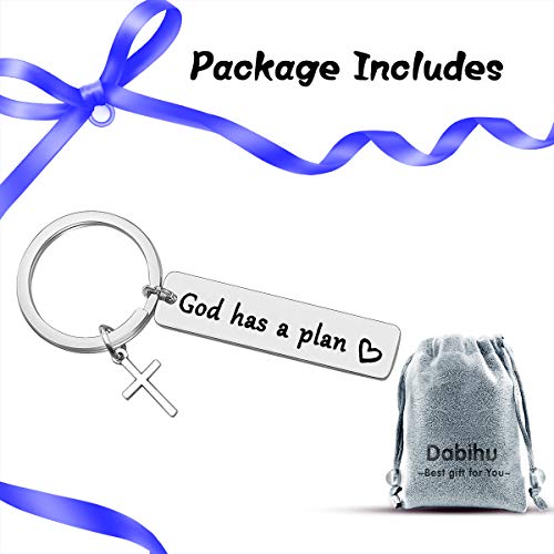 Religious Gift Keyring Inspirational Gift Christian Faith Keyring Encouragement Religious Keychain First Communion Baptism Gifts for Women Men Motivational Gift Christmas Graduation Birthday Gift God Has a Plan Keyring