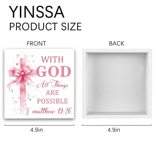 Christian Decor for Women Pink Bible Decor Inspirational Gifts Wooden Sign