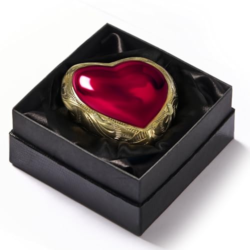 Trupoint Memorials Small Urns for Human Ashes Keepsake, Mini Heart Urn with Stand, Decorative Cremation Urns for Adult Men & Women – Heart Stand, Red 1