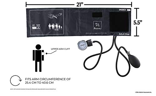 [Australia - AusPower] - EMI Deluxe Aneroid Sphygmomanometer Manual Blood Pressure Monitor Adult Cuff Set with Case - #217 (Pink) Pink 