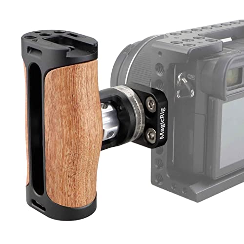 Wooden Rosette Side Handle with Rosette Extension Mount for Camera Cage