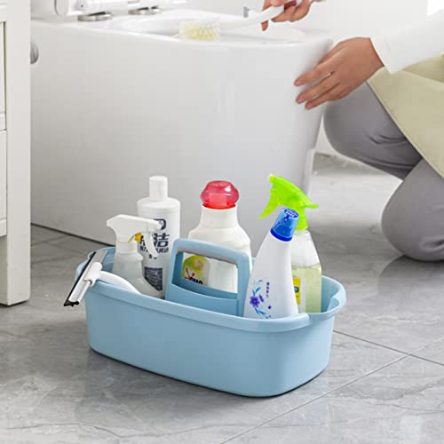 JiatuA large blue cleaning supplies caddy and portable shower caddy basket, 2-pack bucket organizers