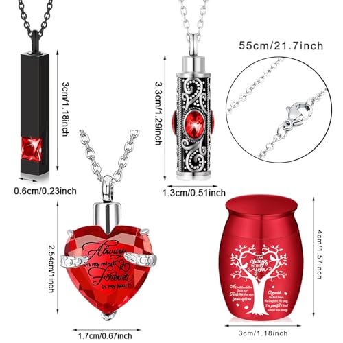 6 Pieces Tree of Life Cremation Urn Set for Ashes Sharing Urns for Human Waterproof Cremation Jewelry Urn Necklaces for Ashes for Women Men 6Pcs-Blue