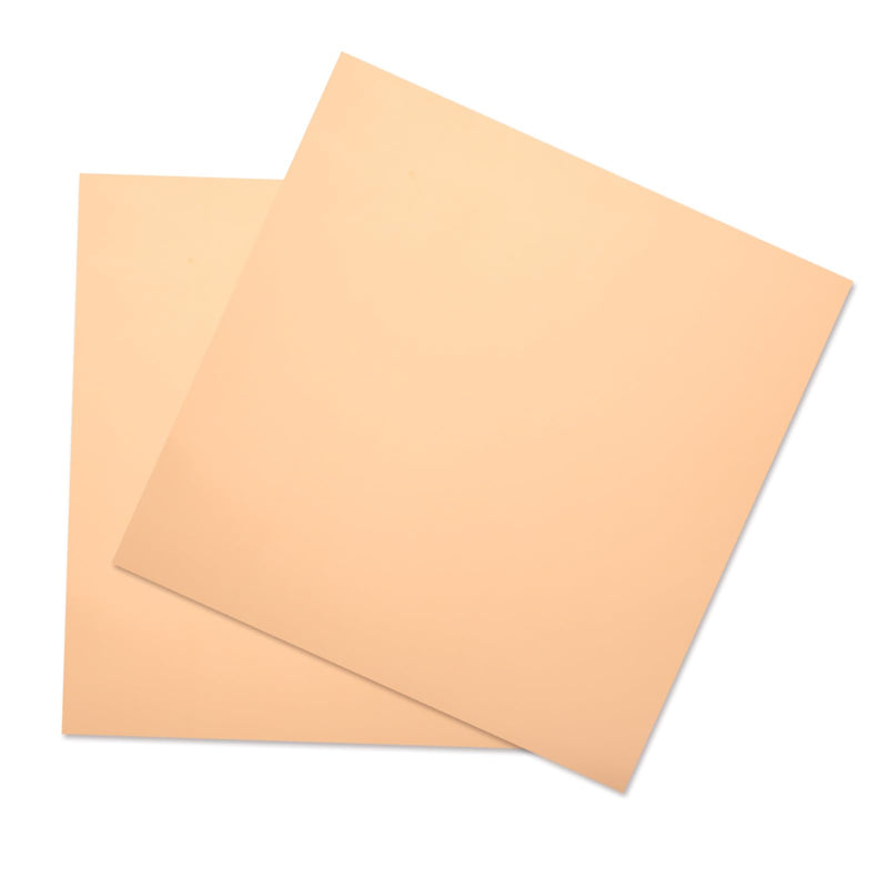 2PCS Pure Copper Sheet 12”x 12”x 0.02”, 24 Gauge(0.5mm) Thickness, 99.9% Cu Metal, Film Attached Copper Plates, Copper Plate Sheet for Crafts DIY Decoration 12x12”, 24Ga 2