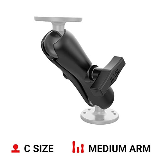 [Australia - AusPower] - RAM Mounts Double Socket Arm RAM-201U Medium Arm Compatible with RAM C Size 1.5" Ball Components 