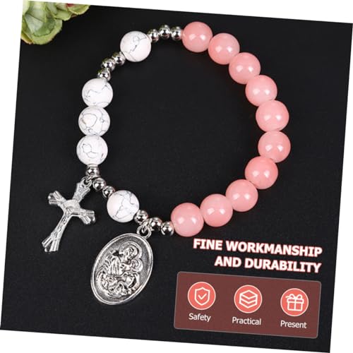 VALICLUD Cross Pendant Bracelet Beads and Religious Cross Design for Women's Daily Wear as Sister Bracelet