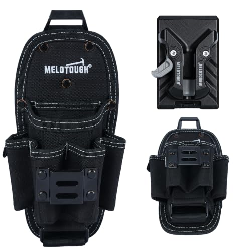 MELOTOUGH black 7-pocket small tool pouch with quick-release belt clip