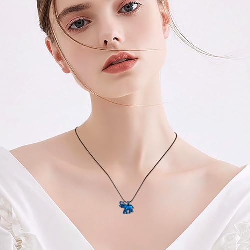 Cremation Jewelry for Ashes Elephant Shape Stainless Steel Keepsake Memorial Pendant Locket Urn Necklace for Pet/Human Blue
