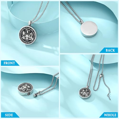 Hearbeingt USA Army/Air Force/Navy/Firefighter Cremation Jewelry for Ashes