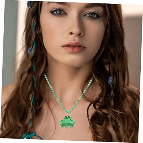 TOYANDONA 14pcs St Patrick's Day Necklace Clover Necklace Creative Neck Pendants Costume Accessories for St Paddys Day Decorations