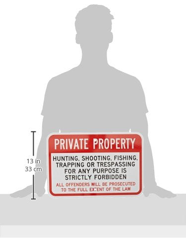 "Private Property - Hunting, Fishing, Trespassing Forbidden" Sign By SmartSign | 12" x 18" 3M Engineer Grade Reflective Aluminum 12" x 18" - EG Reflective Aluminum
