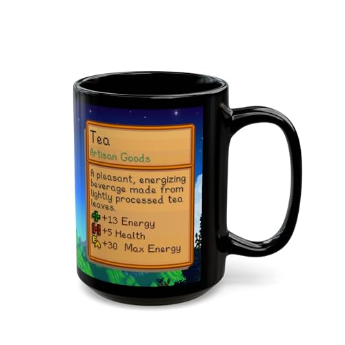Creator's Cove Stardew Valley Game Tea Mug Drink Black Coffee Cup, Gift for Video Game Lover Farm Adventure Gaming For Family Friends 15 Ounces