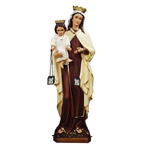 Scapulars Catholic, Brown Scapular Of Our Lady Of Mount Carmel, Escapularios Catolicos Scapular Catholic Necklaces Gift For Women Man With St Benedict Medal Crucifix Mexican Decoration 1 Pack