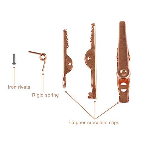 [Australia - AusPower] - DROK Alligator Clips, 20pcs Insulated Electrical Test Kit 1.77"/45mm 10A Pure Copper Alligator Clip Crocodile Clamps Jumper Helper with Protective Insulation Cover 