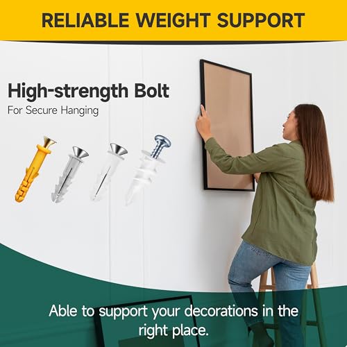 MYWISH 510-piece drywall anchors and screws wall hanging kit in six sizes for picture hanging on sheetrock, brick, and concrete