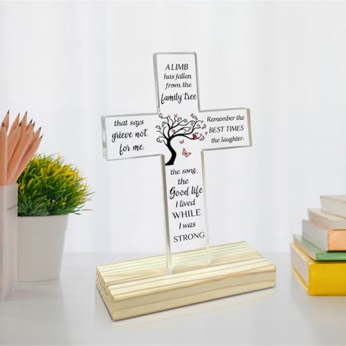 Acrylic Decor Sign Plaque With Stand Gifts For men women, Table decorations for Mom Dad Grandma Friends (Cross0630)