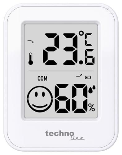 WS9417 Room Climate Station Thermo-Hygrometer - Indoor Climate Meter for Temperature & Humidity, with Comfort & Trend Display, MIN/MAX Function, Wall/Magnet/Table Mount, White