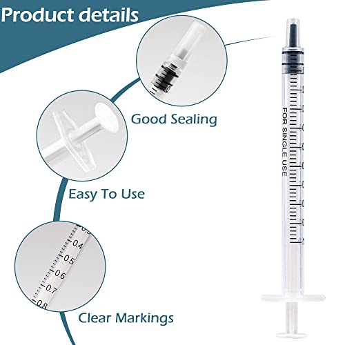 1 ml Colostrum Syringe Plastic Syringes with Caps, No Needle | for refilling measuring liquids scientific laboratories plant watering animal feeding glue applicator-20 20 x 1ml syringes