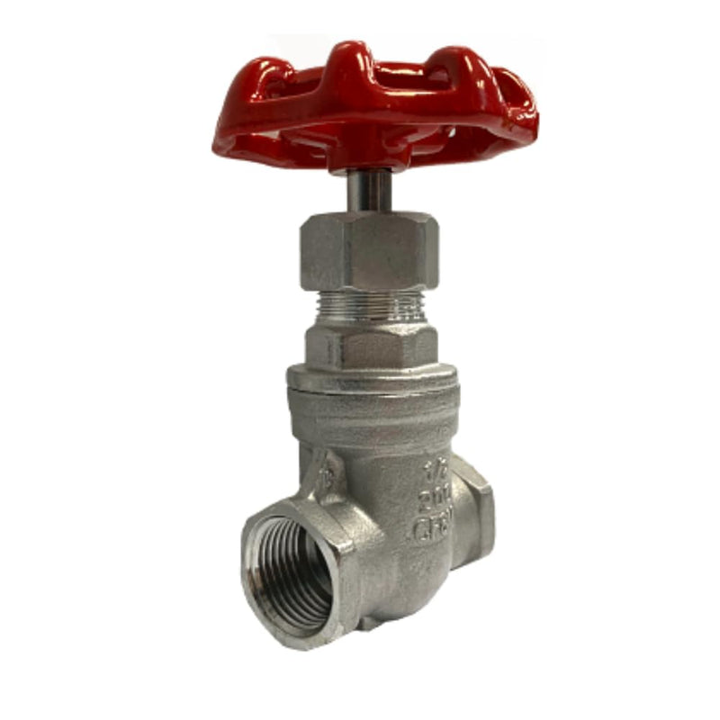 AF Hydro Stainless Steel SS316 Gate Valve, 3/4"NPT, Female Threaded Gate Valve, up to 200 PSI, Solid Taper Wedge Valve for General Water, Oil, and Gas 3/4" NPT