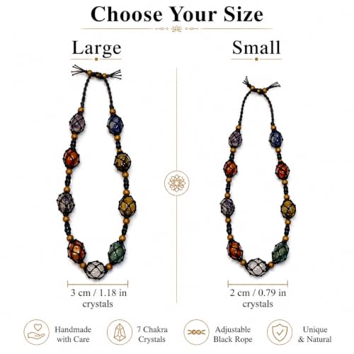 7 Chakra Crystal Stone Set Handmade Rope Small