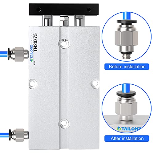 TAILONZ TN20-75 Double-Rod Air Cylinder 20mm Bore 75mm Stroke