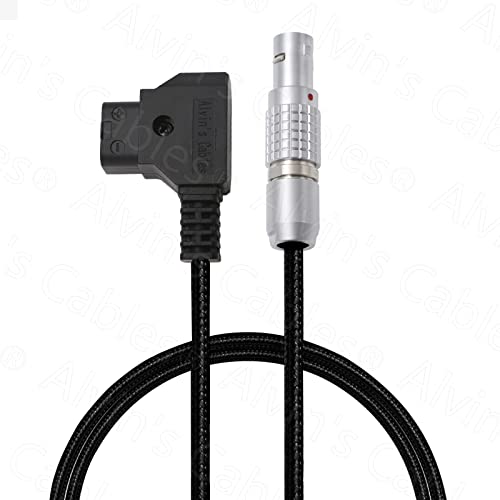 Alvin's Cables Flexible 2 Pin Male to D-tap Power Cable for Teradek, SmallHD Monitor, Vaxis 60cm|23.6inches Braided Wire braided 60cm straight 2 pin