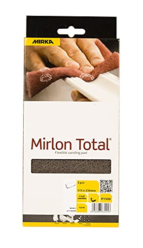 Mirka Mirlon Total Abrasive Fleece 115 x 230 mm Pack of 3 Ultra Fine 1500 Grain 1500