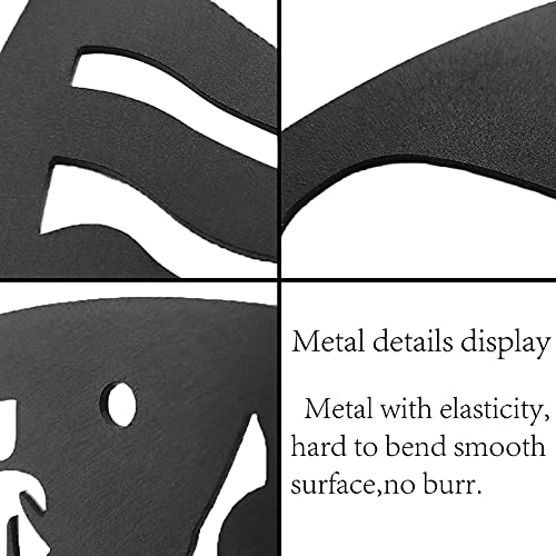CREATCABIN Lotus Wall Art Metal Moon Flower Ornaments Wall Decor Signs Hanging Sculpture for Home Bedroom Kitchen Garden Housewarming Gift Christmas Halloween Holiday Decoration Black 10.6 x 10inch Lotus Diamond