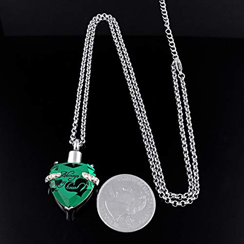 YOUFENG Jewellery Urn Necklace for Ashes Always in My Heart I Love You to The Moon and Back Birthstone Cremation Keepsake Pendant Necklaces May