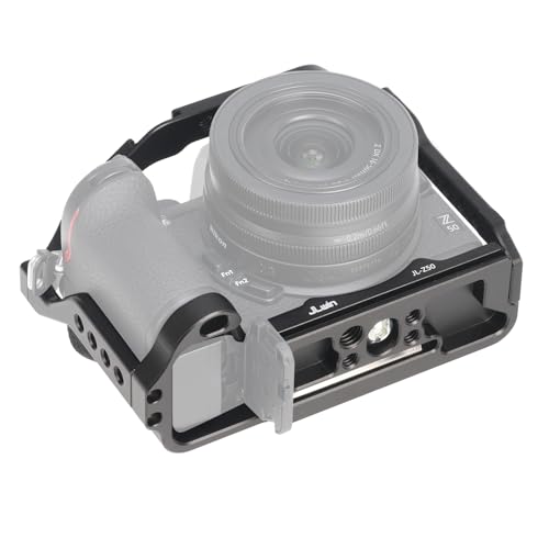 FocusFoto Camera Cage for Nikon Z50 Mirrorless Camera, Aluminium Video Vlogging Rig with Cold Shoe, 1/4"-20 Screw Mount, 3/8"-16 Locating Holes for Arri Grip, Quick Release Plate for Arca-Swiss Tripod